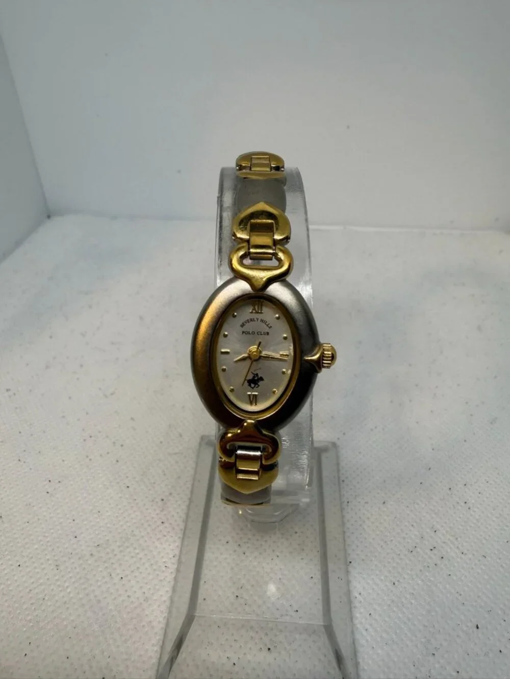 Beverly Hills Polo Club Vintage Silver Gold Plated White Dial 30mm Women's Watch